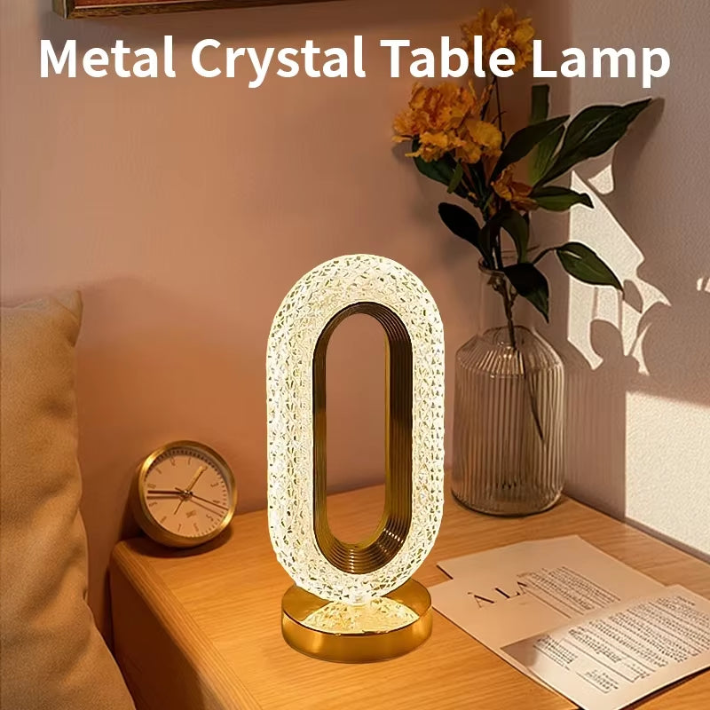  Oval Rechargeable Crystal Table Lamp Night Light (protable)