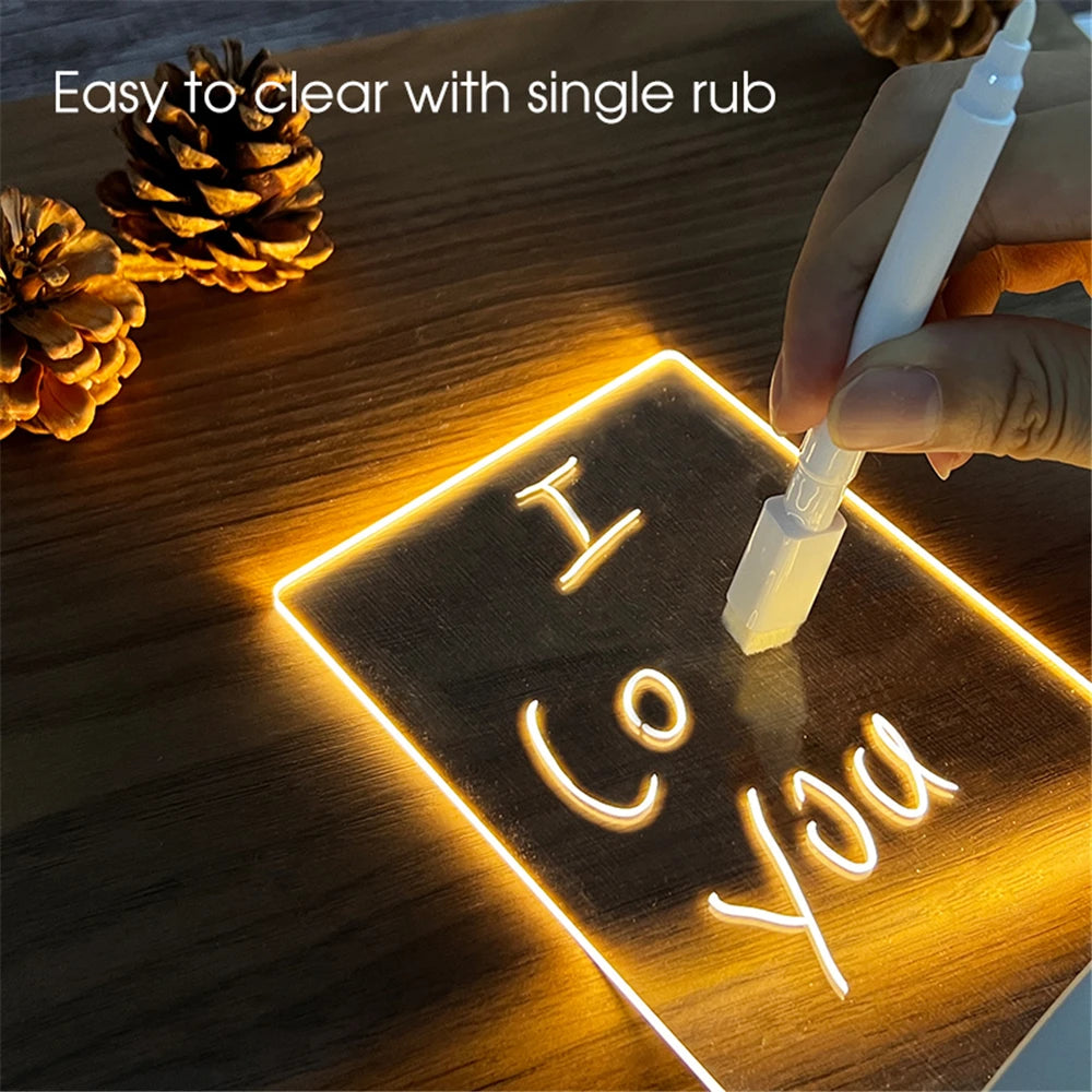 Transparent Luminous LED Night Light Writeable screen