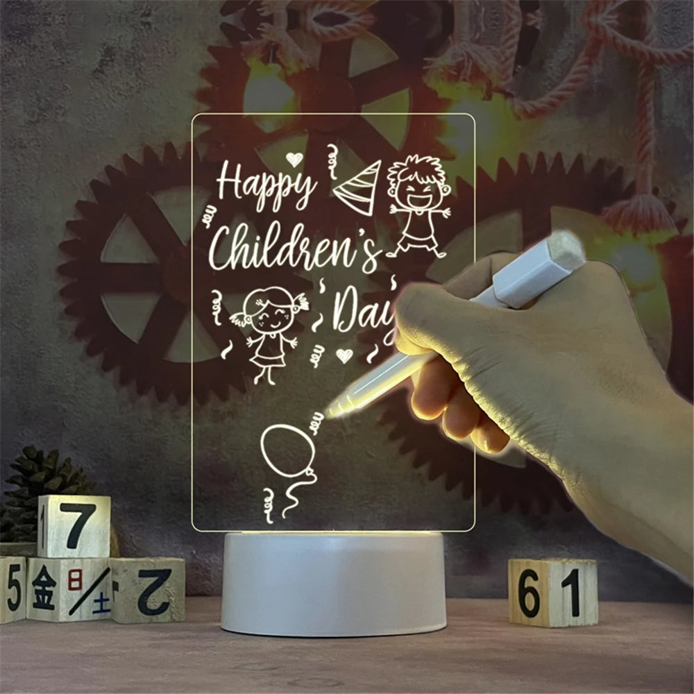 Transparent Luminous LED Night Light Writeable screen