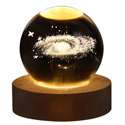 Crystal Ball Night Lights Glowing Planet Galaxy Astronaut 3D Moon Table Lamp USB Atmosphere Lamp
