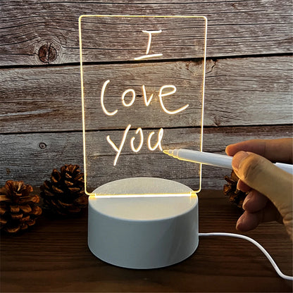 Transparent Luminous LED Night Light Writeable screen