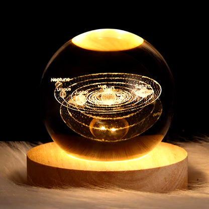 Crystal Ball Night Light 3D Table Lamp Room Decor