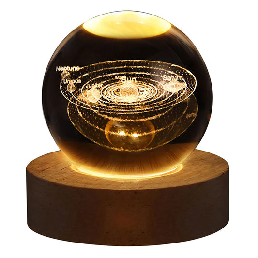 Crystal Ball Night Lights Glowing Planet Galaxy Astronaut 3D Moon Table Lamp USB Atmosphere Lamp