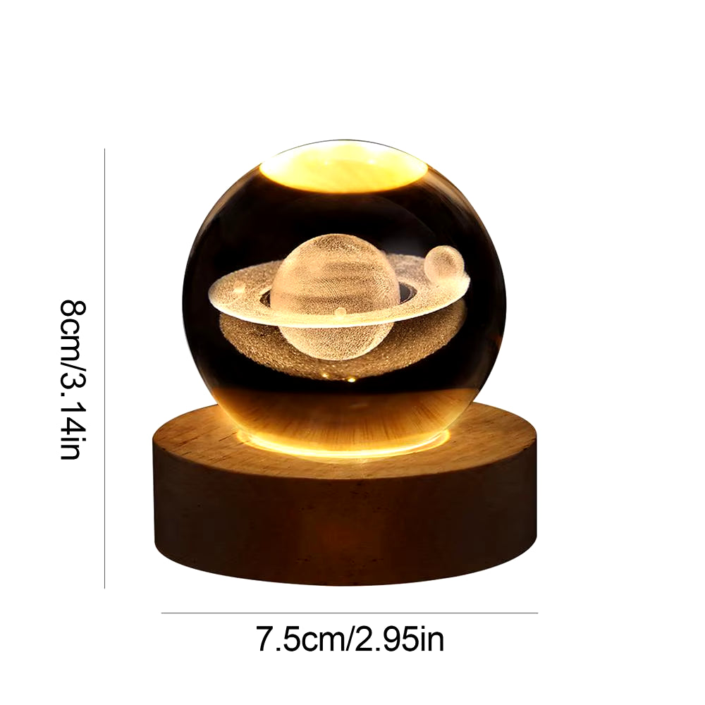 Crystal Ball Night Light 3D Table Lamp Room Decor