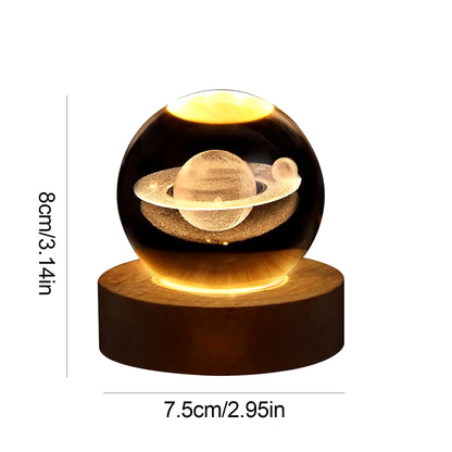 Crystal Ball Night Light 3D Table Lamp Room Decor