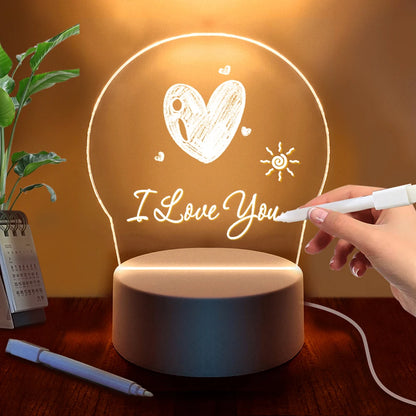 Transparent Luminous LED Night Light Writeable screen