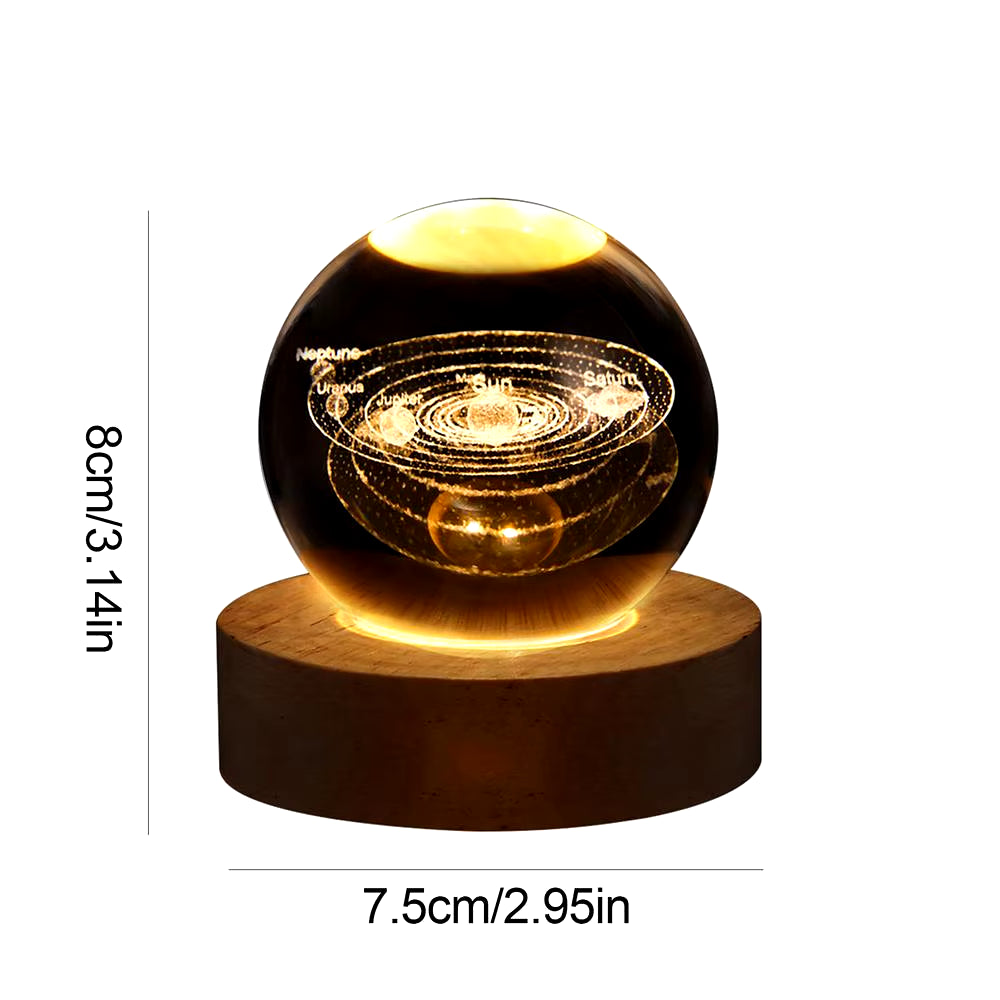 Crystal Ball Night Light 3D Table Lamp Room Decor