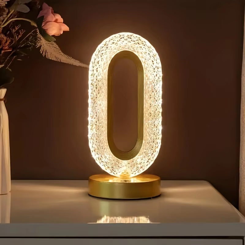  Oval Rechargeable Crystal Table Lamp Night Light (protable)