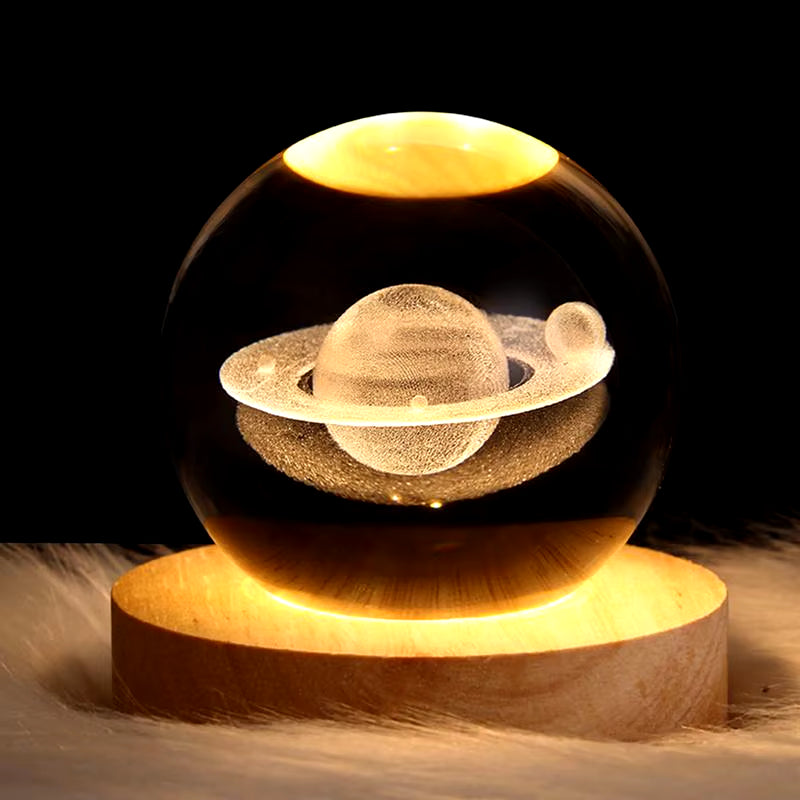 Crystal Ball Night Light 3D Table Lamp Room Decor