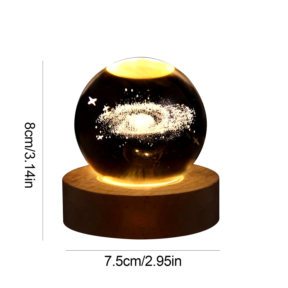 Crystal Ball Night Light 3D Table Lamp Room Decor
